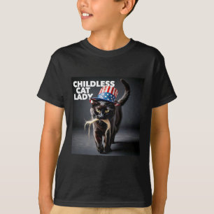Camiseta Gato Engraçado Senhora Trump Hair Easy Halloween