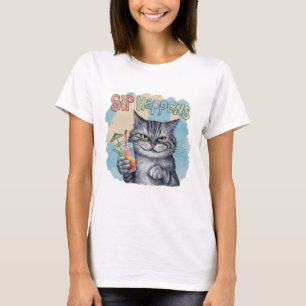 Camiseta Gato Engraçado Sip Acontece