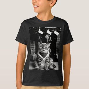 Camiseta Gato Engraçado Tirando Uma Selfie Natal Xmas Pijam