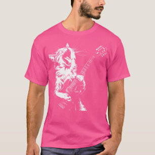 Camiseta Gato Engraçado Tocando Violão
