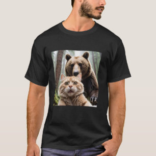 Camiseta Gato Engraçado Urso A Última Selfie