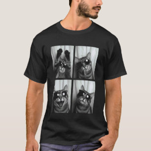 Camiseta Gato Engraçado Usando Óculos de Sol Selfie Photo B