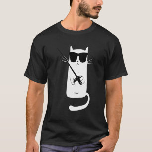 Camiseta Gato Engraçado Vestindo óculos de sol