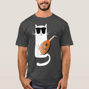 Camiseta Gato Engraçado Vestindo Óculos De Sol Jogando Luz
