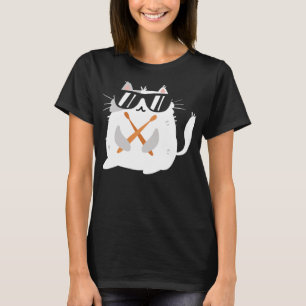Camiseta Gato Engraçado Vestindo Óculos De Sol Jogando Tamb