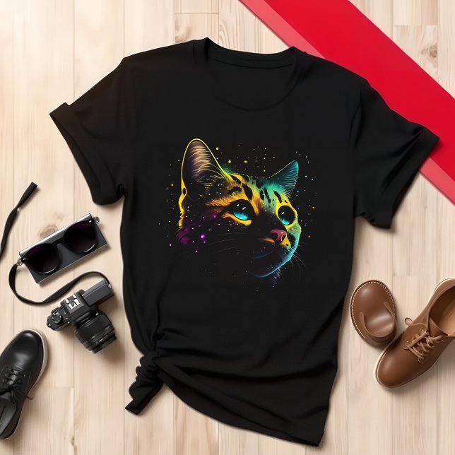 Camiseta Gato Entusiasta Comparar Gato Colorido (Criador carregado)