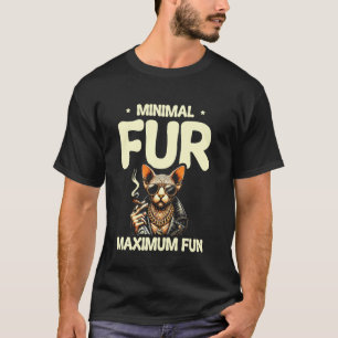 Camiseta Gato Entusiasta de Pelo Mínimo e Diversão Máxima F