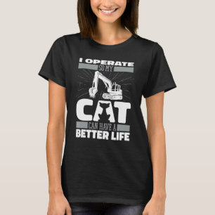 Camiseta Gato Escavadeira Equipamento Pesado Escavar Esca