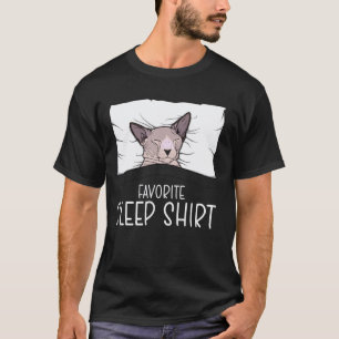 Camiseta Gato Esfinge de Sono Favorito, Pijama de Gato Dorm