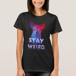 Camiseta Gato Esfinge Três Olhos Continue Estranho Gato