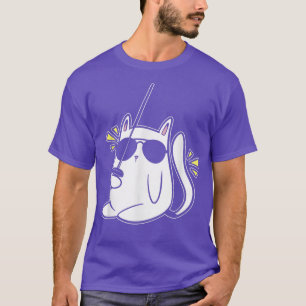 Camiseta Gato Esgrima Gato Vestindo Óculos de sol Esgrima