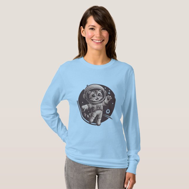 Camiseta gato espacial (Frente Completa)