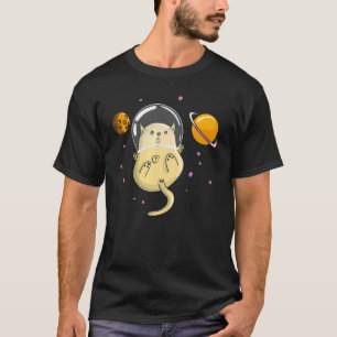 Camiseta Gato espacial astronauta para homens, mulheres cri