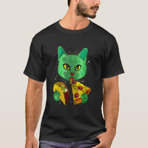 Camiseta Gato Espacial Cósmico Galáxia Legal Psicodélico Pi
