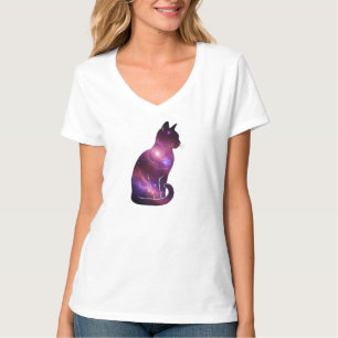 Camiseta Gato Espacial Cósmico Gráfico