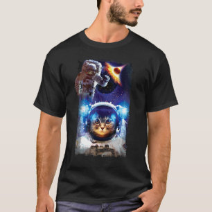 Camiseta Gato Espacial Divertido, Astronauta, Galáxia por Z
