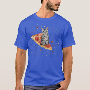 Camiseta Gato espacial engraçado na Pizza Galay Gatinho Piz