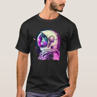 Camiseta Gato Espacial Estético Vaporwave Anos 80 90 Astron