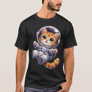 Camiseta Gato Espacial Flutuando no Universo
