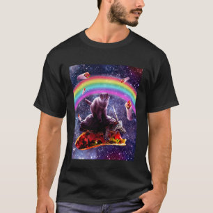 Camiseta Gato Espacial Montando Unicórnio Tartaruga - Taco