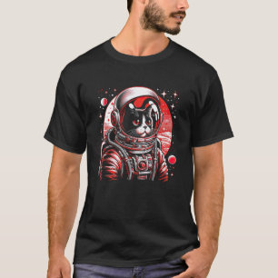 Camiseta Gato Espacial Retro Astronauta Galáxia Vintage Gat