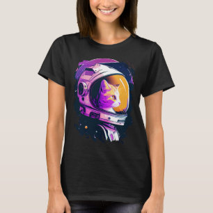 Camiseta Gato Espacial Vaporwave Estético Anos 80 90 Astron