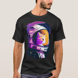 Camiseta Gato Espacial Vaporwave Estético Anos 80 90 Astron