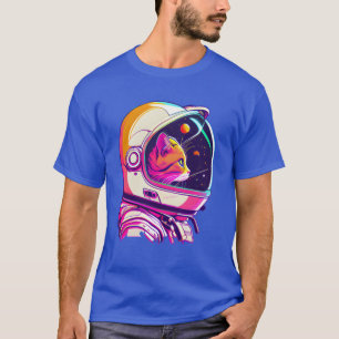 Camiseta Gato Espacial Vaporwave Estético Anos 80 90 Astron