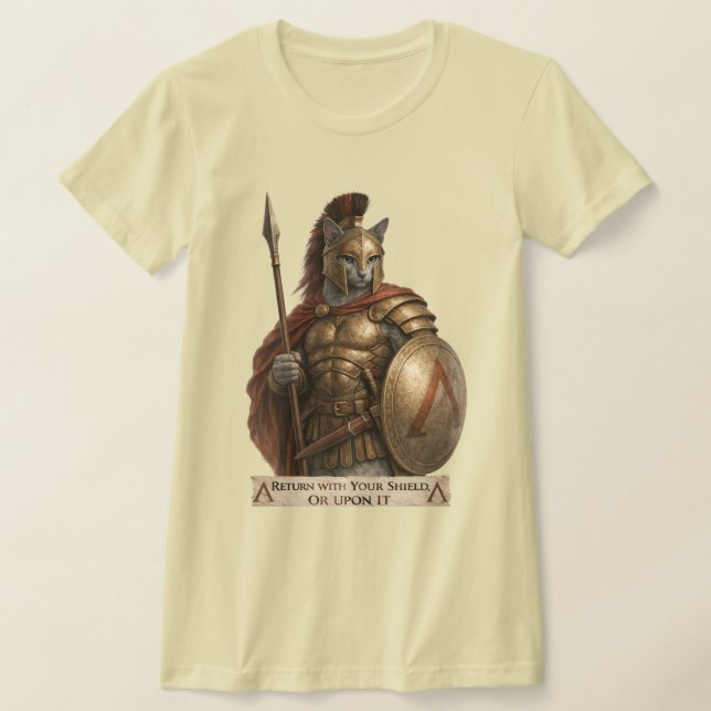 Camiseta Gato Espartano Azul Russo (Postura )