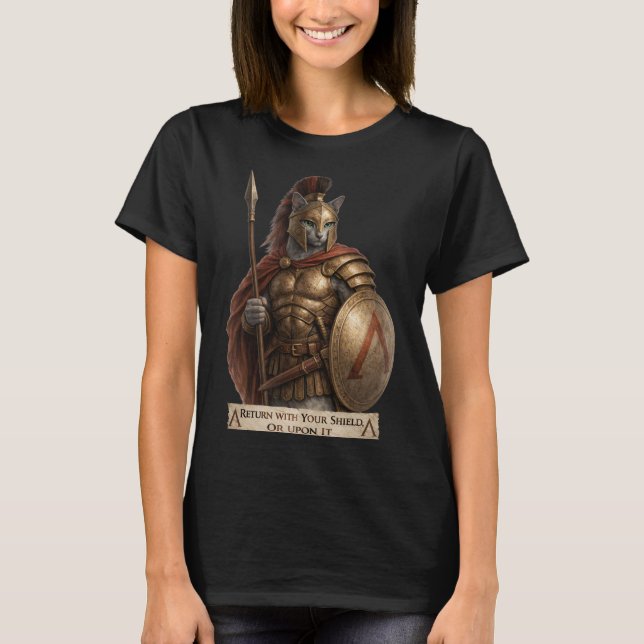 Camiseta Gato Espartano Azul Russo (Frente)