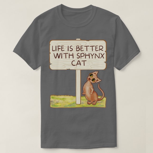 Camiseta gato esphynx (Frente do Design)