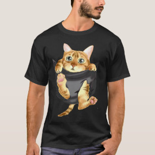Camiseta Gato Espiando Gato Fofo no Bolso Gatinho 1
