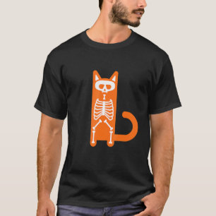 Camiseta Gato Esqueleto Assustador Halloween T Truick Ou Tr