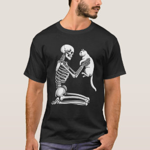 Camiseta Gato Esqueleto Caveira Gatinho Fofo Gótico Hallowe