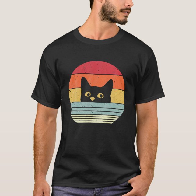 Camiseta Gato. Estilo Retro (Frente)