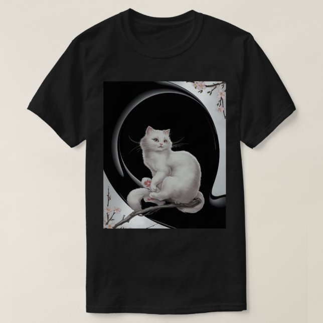 Camiseta gato estilo ukiyo (Frente do Design)