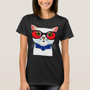 Camiseta Gato Estiloso de Óculos de Sol