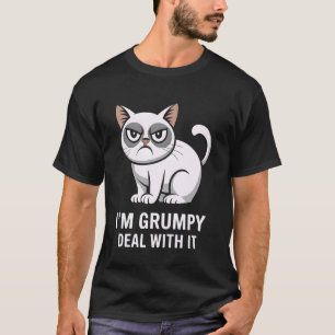 Camiseta Gato Estou Mal-Humorado Lide Com Design Divertido