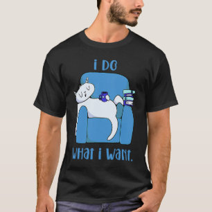 Camiseta Gato Eu Faço O Que Quero Gato Frases Livros Chá G