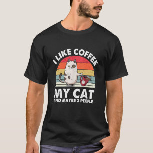 Camiseta Gato Eu Gosto De Café Meu Gato E Talvez 3 Pessoas