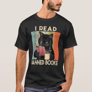 Camiseta Gato Eu Leio Livros Proibidos Minhocas Leitoras