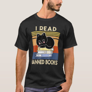 Camiseta Gato Eu Li Livros Proibidos Livros de Leitura Livr