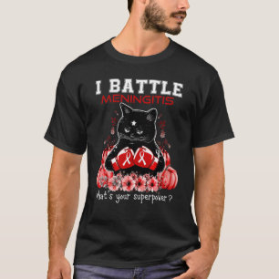 Camiseta Gato Eu Luto Contra a Conscientização da Meningite