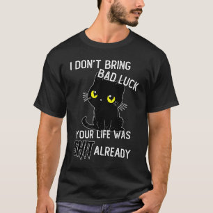 Camiseta Gato Eu Não Trago Azar gatito preto