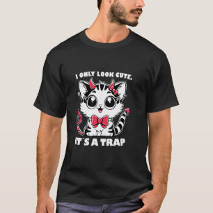 Camiseta Gato Eu Só Pareço Fofo É Uma Armadilha Gato Sarcás