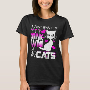 Camiseta Gato Eu Só Quero Beber Vinho Pet My