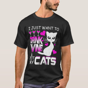 Camiseta Gato Eu Só Quero Beber Vinho Pet My