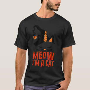 Camiseta Gato Eu Sou Um Gato  Abóbora Bruxa Unicórnio Hallo
