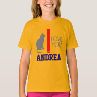 Camiseta Gato + Eu te amo "SEU" costume CONHECIDO por