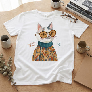 Camiseta Gato Exclusivamente Perfeito com Óculos
